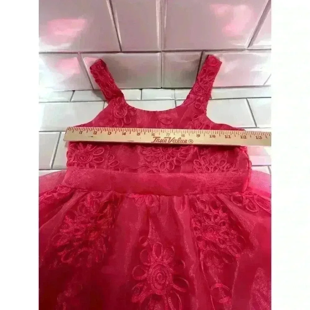 Rare Editions Hot Pink Tulle Size 7 Formal Dress Flower Girl Wedding Dress Up
